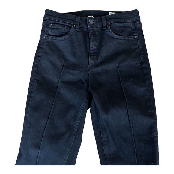 RAG & BONE Jeans High Rise Ankle Skinny Black Manson Designer Denim Raw Hem 28 - Picture 9 of 10